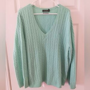 Ralph Lauren Mint Green V-Neck Sweater